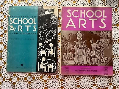 Vintage Lot Of 2 SCHOOL ARTS  Art Around The World 1940 &1944 • $5