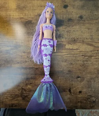 Barbie Color Reveal Rainbow Mermaid Series Purple With Tiara And Wrist Cuffs • $4