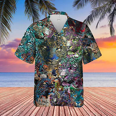 Amazing Leopard Unisex Hawaiian Shirt Summer Shirt Full Size S-5XL • $29.49