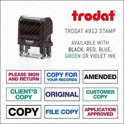 Copy / Approved / Sign And Return / Original Rubber Stamp Office - Trodat 4912 • £13.81