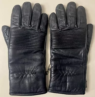 MOHAWK Leather Gloves Ladies LARGE - Black Vintage Motorcycle Riding Driving • $12