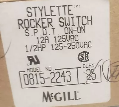 Mcgill 0815-2243 Rocker Switch • $2.99