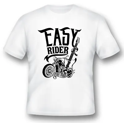 $23.99 • Buy Freedom Of An Easy Rider Motorcycle Black Or White Tee
