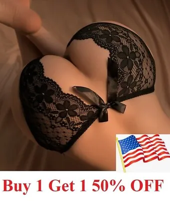 Women Sexy Lace Briefs Crotchles G-string Thongs Lingerie Underwear Panties • $4.95
