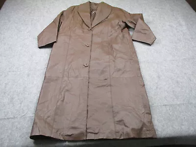 Terry Lewis Coat Mens Large Brown Overcoat Trench Jacket Long Mafia Matrix Mob • $20.97