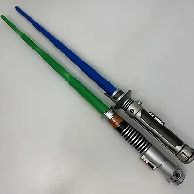£16.99 • Buy Star Wars Extending Blue And Green Lightsabers 76 Cm  Hasbro 2015 2015 Flick Out