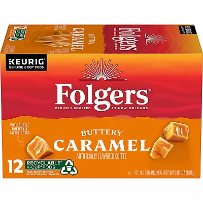 Folgers Caramel Drizzle Flavored Coffee 72 Keurig K-Cup Pods… • $43.85
