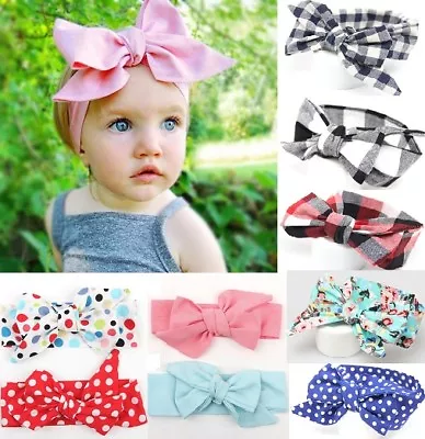 DIY Newborn Headband Ribbon Floral Baby Headdress Kids Hair Band Girls Bow Knot • £1.99