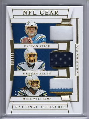 EASTON STICK / KEENAN ALLEN / MIKE WILLIAMS 2019 National Treasures NFL Gear /25 • $19