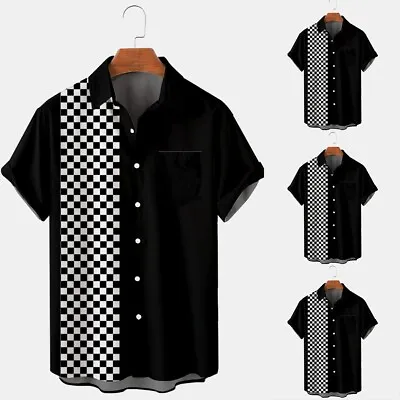 £24.70 • Buy Mens Premium Retro Classic Two-Tone Guayabera Bowling Casual Dress Shirt M-3XL