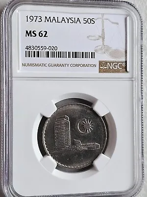 Malaysia 50 Sen 1973 NGC MS 62 • $50