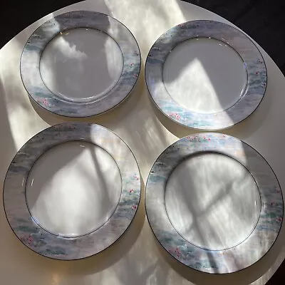 Set Of 4 Mikasa Maxima MONET Impressionist Art Rims 10.75  Dinner Plates • $75