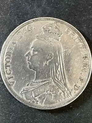 GREAT BRITAIN 1889 Silver (.925)coin 1 Crown Queen Victoria (1819 - 1901 ) • $135