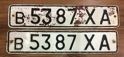 Ussr Soviet License Plate And Doc  - XД Kharkiv Ukraine Pair 2 Plates 1985 Year • $35
