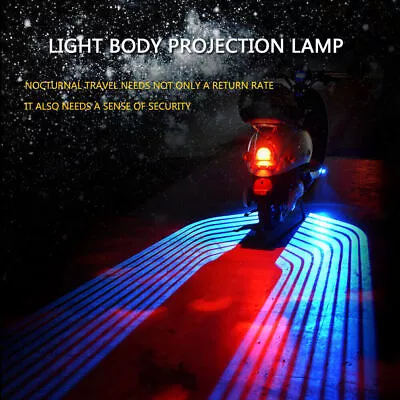 Motorcycle Outside LED Light Wing Door Lamp Shadow Projector Light Blue 1 Set • $24.38