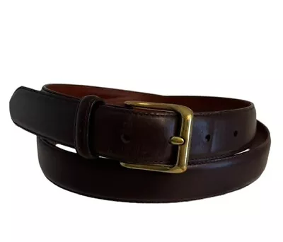 Coach Mens Size 42 Brown Leather Belt With Brass Buckle • $48.95