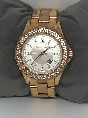 Michael Kors MK5403 Women's Stainless Steel Analog White Dial Quartz Watch LB211 • $59.99