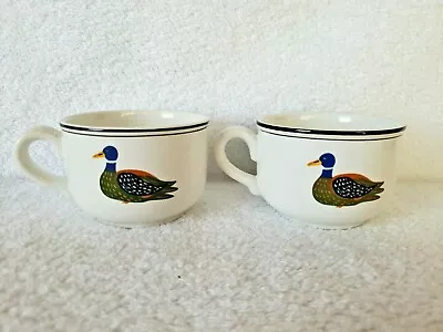 2 Villeroy & Boch NAIF Porcelain Tea Coffee Cup Mug Farm House Mallard Duck EUC • $18.99