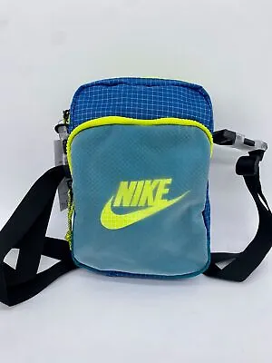 Nike Bag Unisex Small Blue Yellow Heritage 2.0 Crossbody Tour Travel Body NWT • $28.68