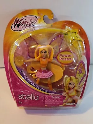 Winx Club Stella 3.75  1:18 Fairy Figure Believix Wings Jakks Pacific SEALED NEW • $40