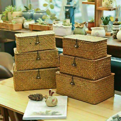 £11.60 • Buy Natural Seagrass Under Bed Storage Basket Sundries Boxes Home Storage & Decor