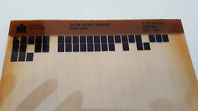 Ih International Parts Catalog D-179 Diesel Engine Microfiche Fiche Manual • $10