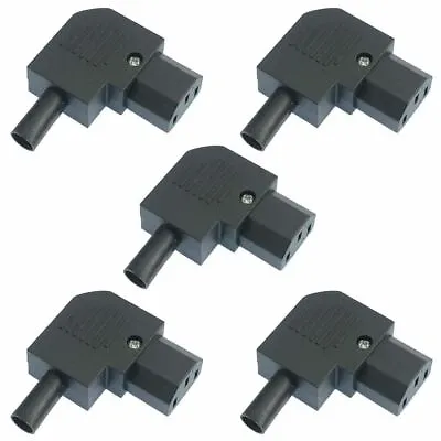 5 X IEC Right Angle Elbow Cable Socket Connector • £12.19