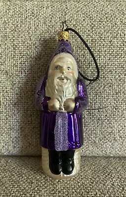 Inge Glas Purple Santa Mercury Glass Christmas Ornament Germany Vintage • $16.49