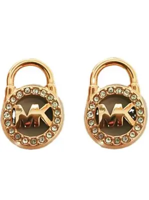 Michael Kors Silver/Gold/Rose Sterling Astor Lock Stud Earrings Box New • $65