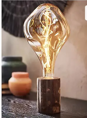 BNIB Abigail Ahern Lamp Jaja Glass And Marble Amber Filament Bulb 25cm Stunning! • £64.99