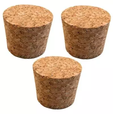 3 X Solid Cork Bungs - To Fit 1 Gallon Demijohn / Airlock - Home Brew • £5.79