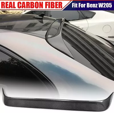 REAL CARBON Rear Roof Spoiler Top Wing Fit For Benz W205 C63 C43 AMG Sedan 15-20 • $186.19