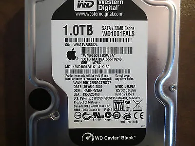 WD WD1001FALS-41K1B0 DCM:HANNNV2AA Apple#655-1475G 1.0TB 3.5  Sata Hard Drive • $91.01
