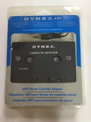 DYNEX AUX MP3 Stereo Cassette Tape Adapter - Black DX-CA103 • $7.99