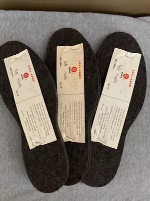 Lot Of 3 Pairs Of Vintage Ball-Band Men's Felt Wool Insoles Size 10 USA • $30