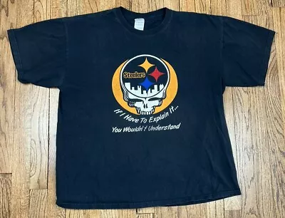 Vintage Pittsburgh Steelers Grateful Dead Y2K T Shirt Men’s Size XL • $30