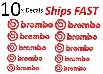 10 X Brembo Caliper Decal Red Sticker - Heat Resistant - Free Shipping • $10.50