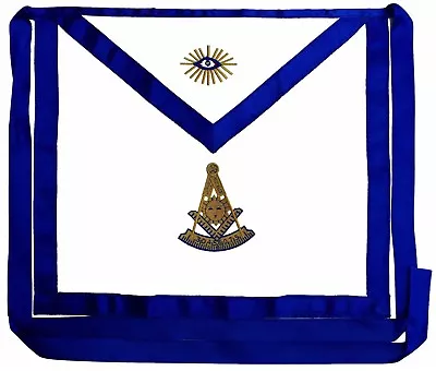 Masonic Past Master Apron EMBROIDERED  Blue Lodge Fraternity DMA-1100GB • $19.99