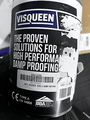 Visqueen DPC Zedex CPT High Performance Damp Proof Course 20m X 225mm Roll Black • £23.95