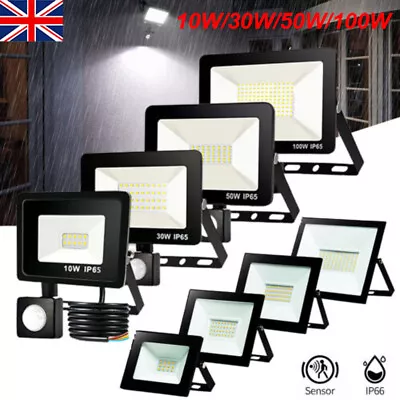 LED Floodlight Outside Light Security Flood Lights Outdoor Garden Lamp Spotlight • £7.98