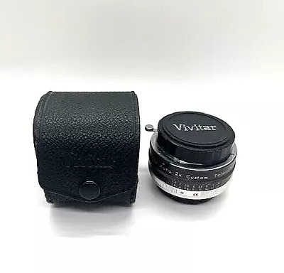 Vivitar Auto 2x Custom Teleconverter Model 2X-7 For Nikon F Mount W/ Caps & Case • $23.95
