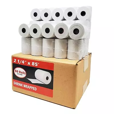 (50 Rolls) 2 1/4 X 85 Thermal Paper Receipt Rolls 2.25 X 85 Ft 55 GSM Premiu... • $38.68