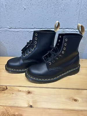 Doc Martens Sz US Women 8 Pascal Virginia Black Leather Boots AW004 Air Wair • $84.95