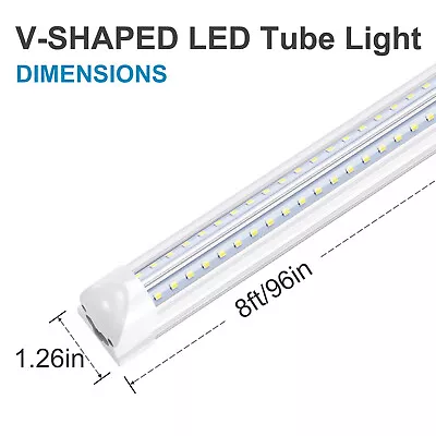 8 Foot 120W 72W 8FT LED Tube Light T8 Integrate 8' 4 Row Led Shop Light Fixture • $136.91