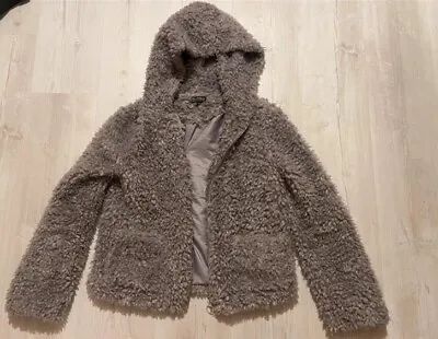 Miss Selfridge Teddy Fur Coat Small/8 • £8