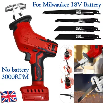 For Milwaukee 18v Battery Reciprocating Saw Li-ion Recip Sabre Saw Bare Blades • £21.64