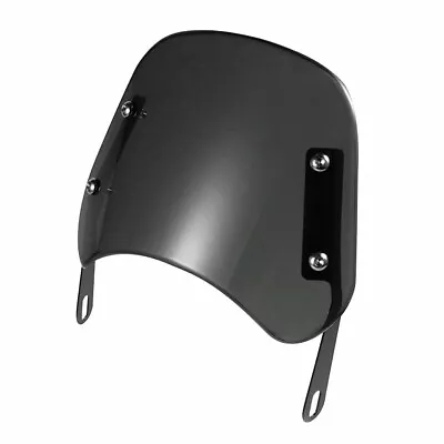 Universal Motorcycle Headlight Fairing Windscreen Windshield 5-7'' Round Black G • $19.99