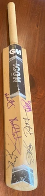 $95 • Buy Small GM Icon Cricket Bat Signed By 14+ Test Cricketers Incl. Ricky Ponting Etc.