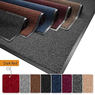 Large Heavy Duty Non Slip Rubber Back Door Mat Barrier Hallway Kitchen Floor Rug • £5.30