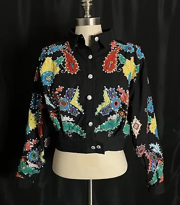 Destination Other Vintage Black Embroidered Crop Jacket • $125